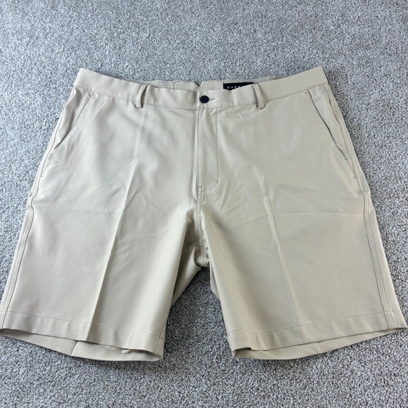 DUNNING Mens Size 40 Beige Golf Shorts Lightweight Performance Casual Chino - Picture 1 of 9